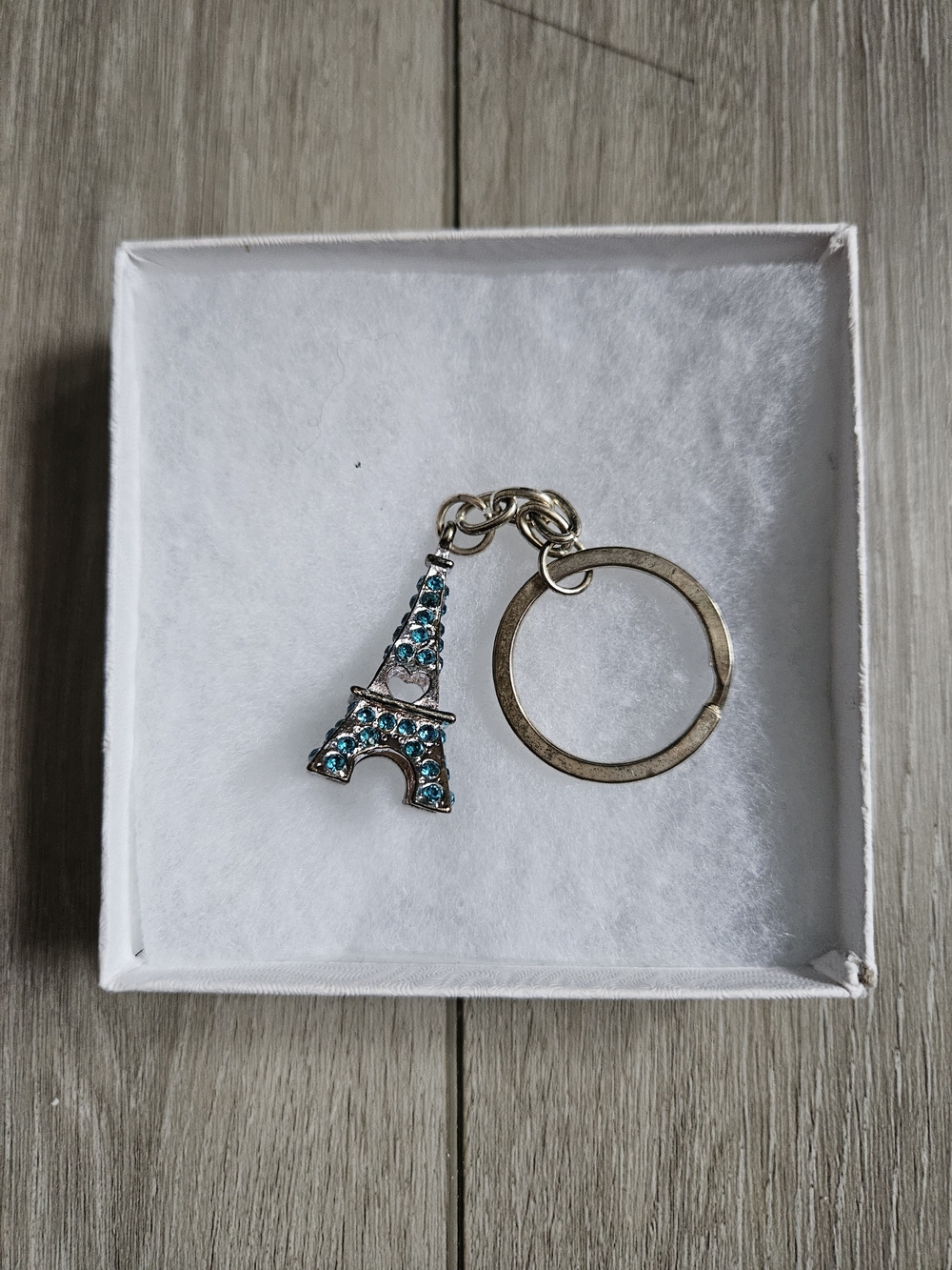 Source Unknown Blue Crystal Eiffel Tower Keychain